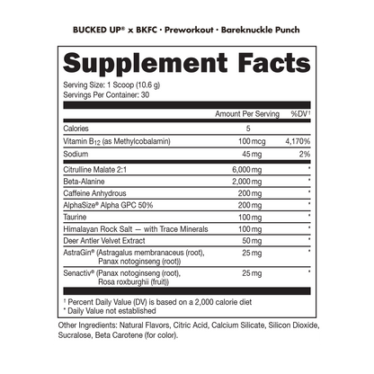 Bucked Up PRE-WORKOUT 30 Servings