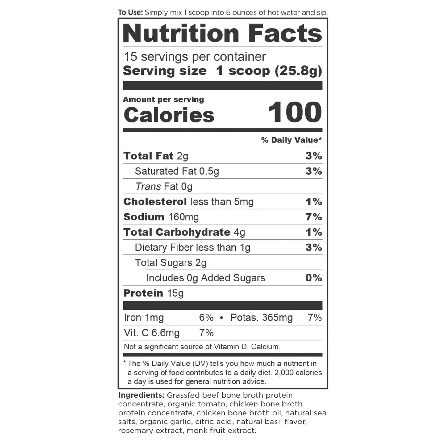 Ancient Nutrition BONE BROTH PROTEIN Sipping Broth - 15 Serving