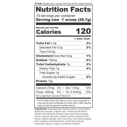 Ancient Nutrition BONE BROTH PROTEIN Sipping Broth - 15 Serving