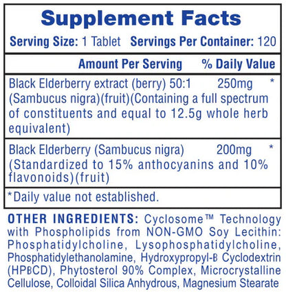 Hi-Tech Pharmaceuticals BLACK ELDERBERRY 450 mg - 120 Servings