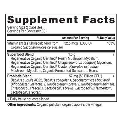 Ancient Nutrition Organic WOMEN'S EXTRA STRENGTH PROBIOTICS 50 Billion CFU - 60 Capsules