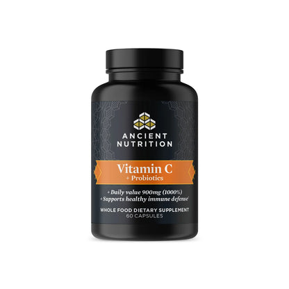 Ancient Nutrition VITAMIN C +PROBIOTICS - 60 Capsules