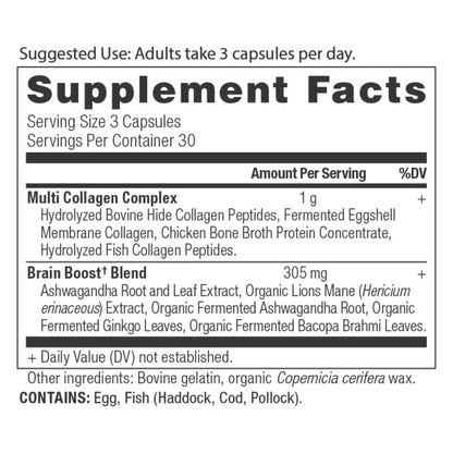 Ancient Nutrition MULTI COLLAGEN PROTEIN BRAIN BOOST - 90 Capsules