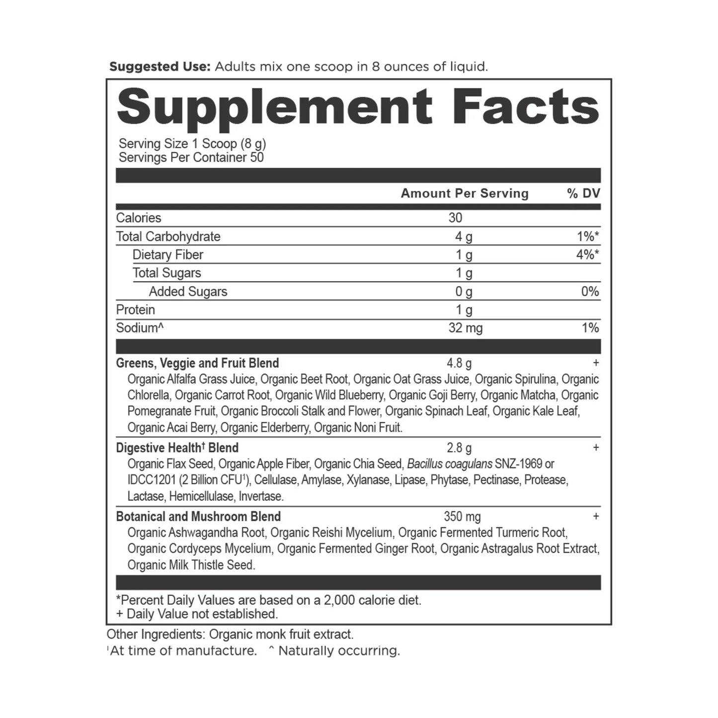Ancient Nutrition ORGANIC SUPER GREENS - 50 Servings