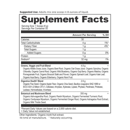 Ancient Nutrition ORGANIC SUPER GREENS - 50 Servings
