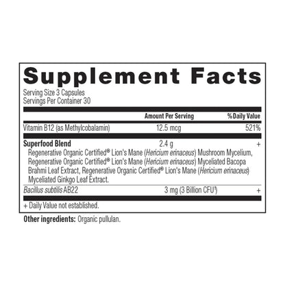 Ancient Nutrition Organic FOCUSED BRAIN - 90 Capsules