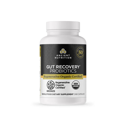 Ancient Nutrition Organic GUT RECOVERY PROBIOTICS 50 Billion CFU - 60 Capsules
