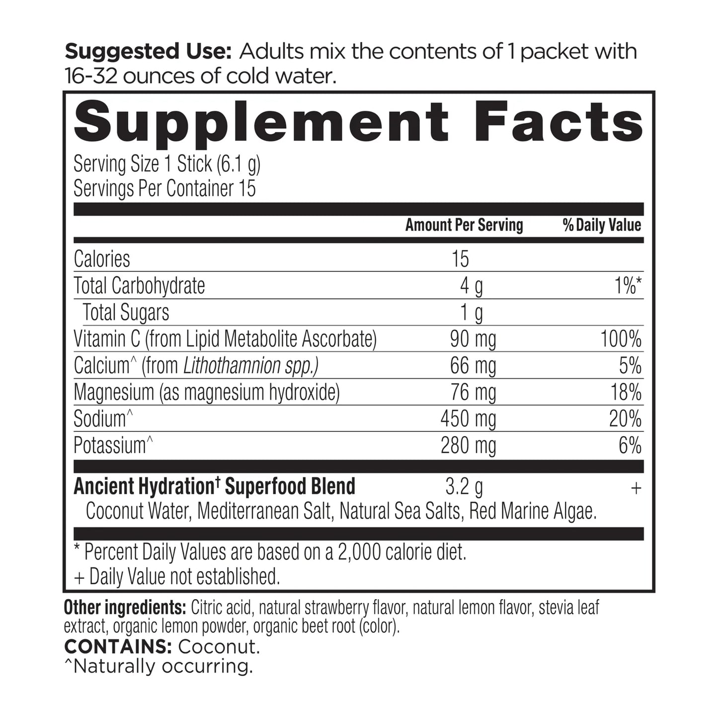 Ancient Nutrition RAPID HYDRATION - 15 Packets