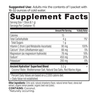 Ancient Nutrition RAPID HYDRATION - 15 Packets
