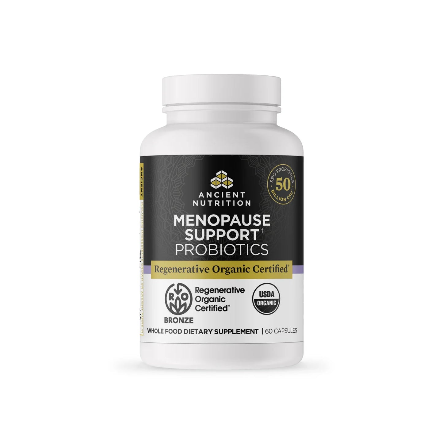 Ancient Nutrition Organic MENOPAUSE SUPPORT PROBIOTICS 50 Billion CFU - 60 Capsules