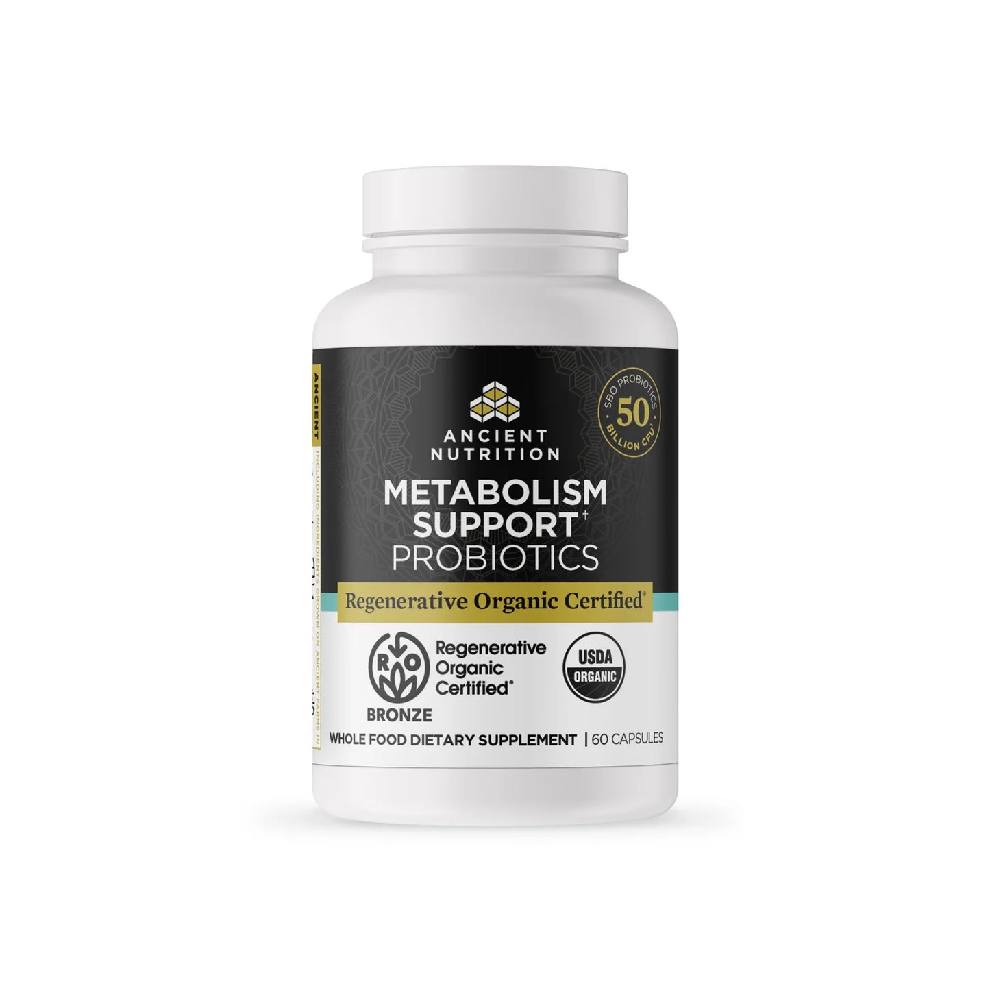 Ancient Nutrition Organic METABOLISM SUPPORT PROBIOTICS 50 Billion CFU - 60 Capsules