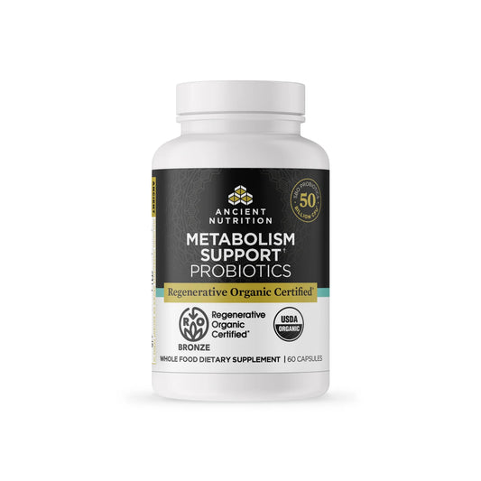 Ancient Nutrition Organic METABOLISM SUPPORT PROBIOTICS 50 Billion CFU - 60 Capsules