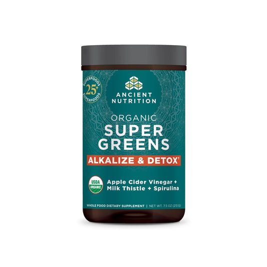 Ancient Nutrition ORGANIC SUPER GREENS ALKALIZE & DETOX - 25 Servings