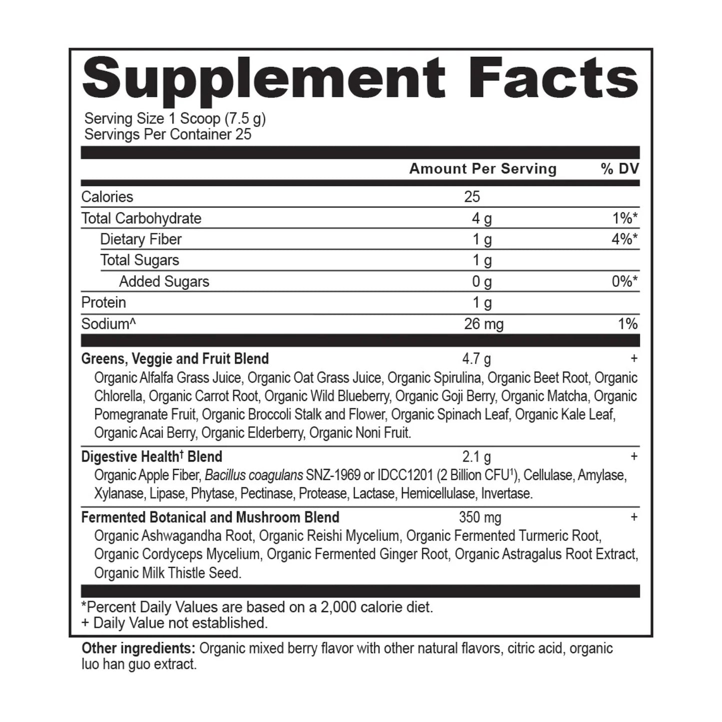 Ancient Nutrition ORGANIC SUPER GREENS - 25 Servings