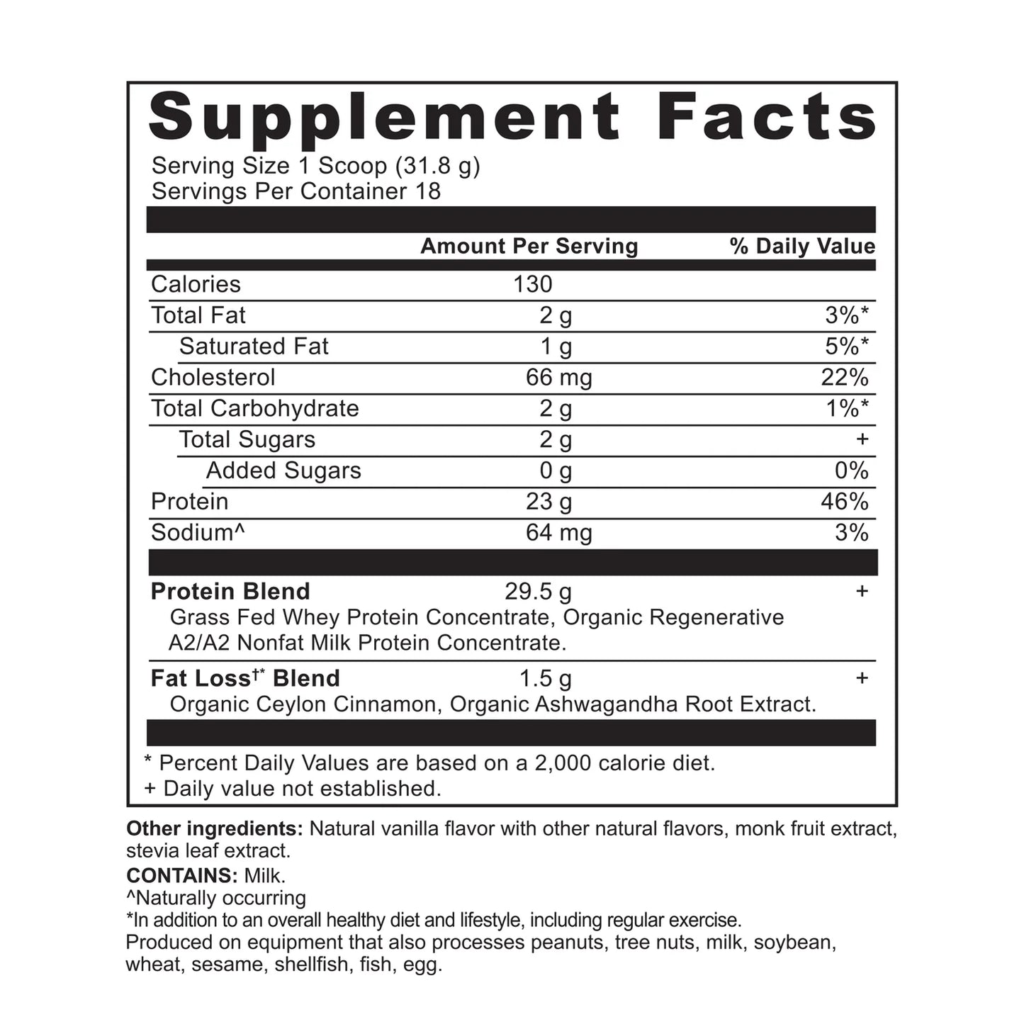 Ancient Nutrition WHEY PROTEIN GRASS-FED + Fat Loss - 18 Servings