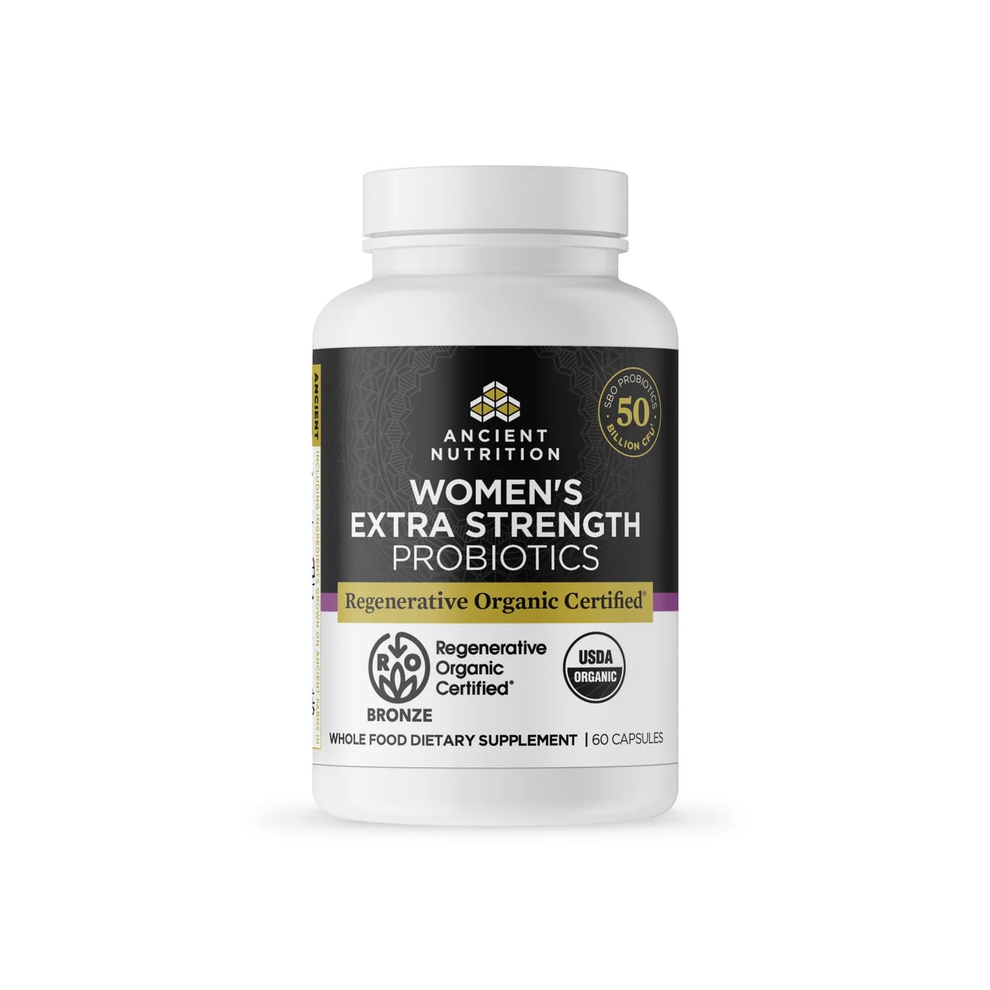 Ancient Nutrition Organic WOMEN'S EXTRA STRENGTH PROBIOTICS 50 Billion CFU - 60 Capsules