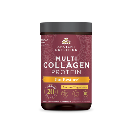 Ancient Nutrition MULTI COLLAGEN PROTEIN GUT RESTORE -20 Serving LEMON GINGER