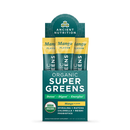 Ancient Nutrition ORGANIC SUPER GREENS - 16 Stick Packs