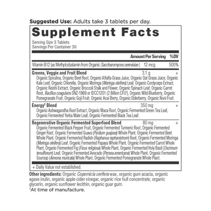 Ancient Nutrition ORGANIC SUPER GREENS ENERGIZER - 90 Tablets