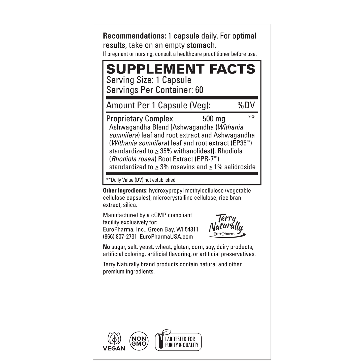 Terry Naturally ADAPTRA - 60 Capsules