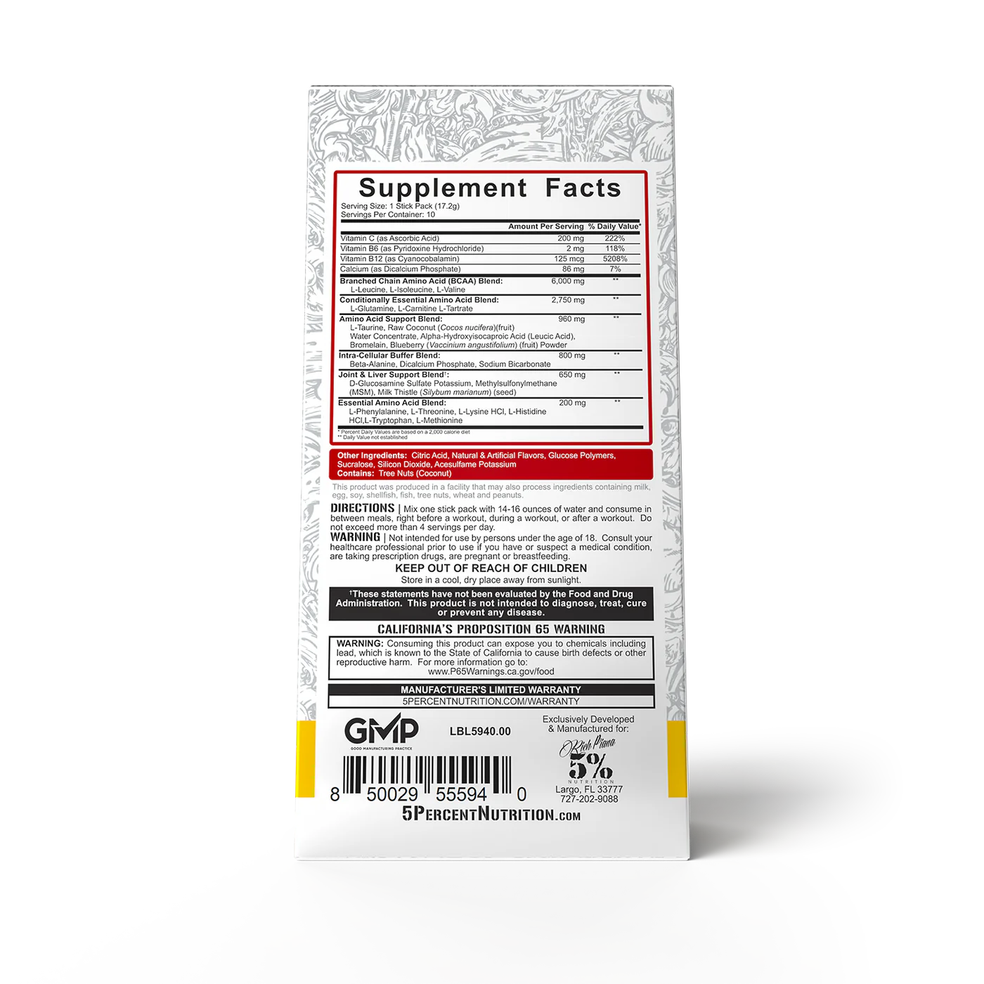 5% Nutrition ALL DAY YOU MAY STICK PACKS - 10ct ITALIAN ICE