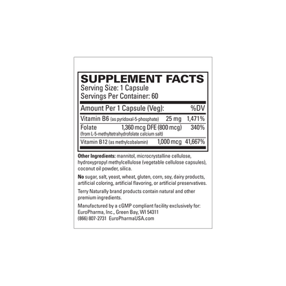Terry Naturally BIOACTIVE VITAMIN B - 60 Capsules
