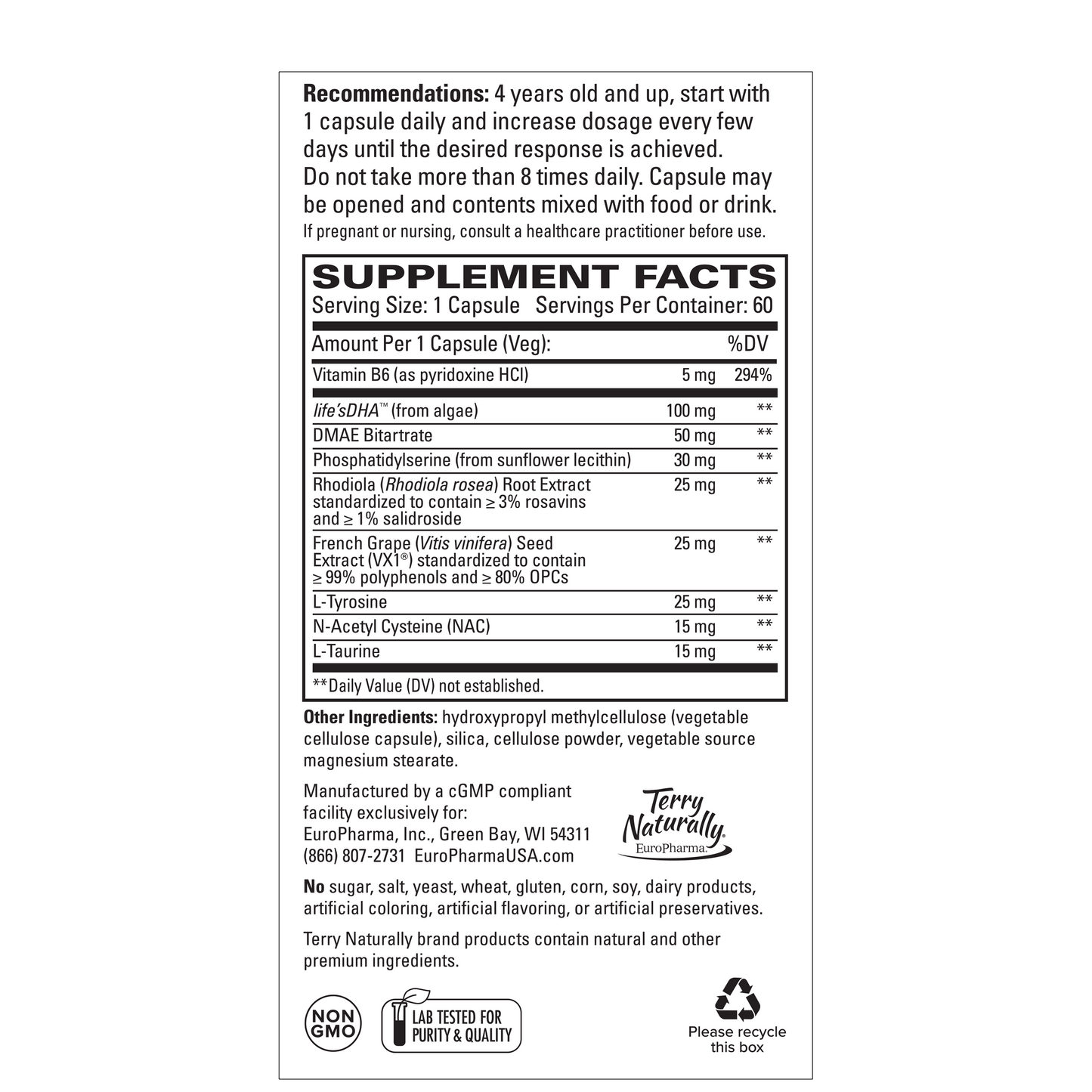 Terry Naturally CALM KIDS - 60 Capsules