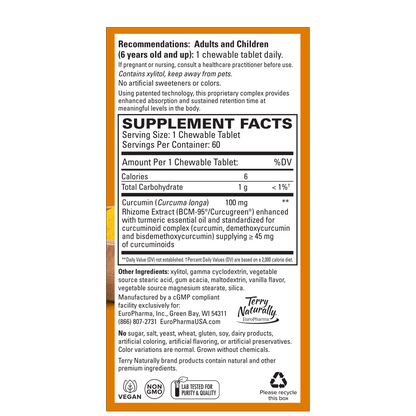 Terry Naturally CURAMED 100MG - 60 Chewable Tablets