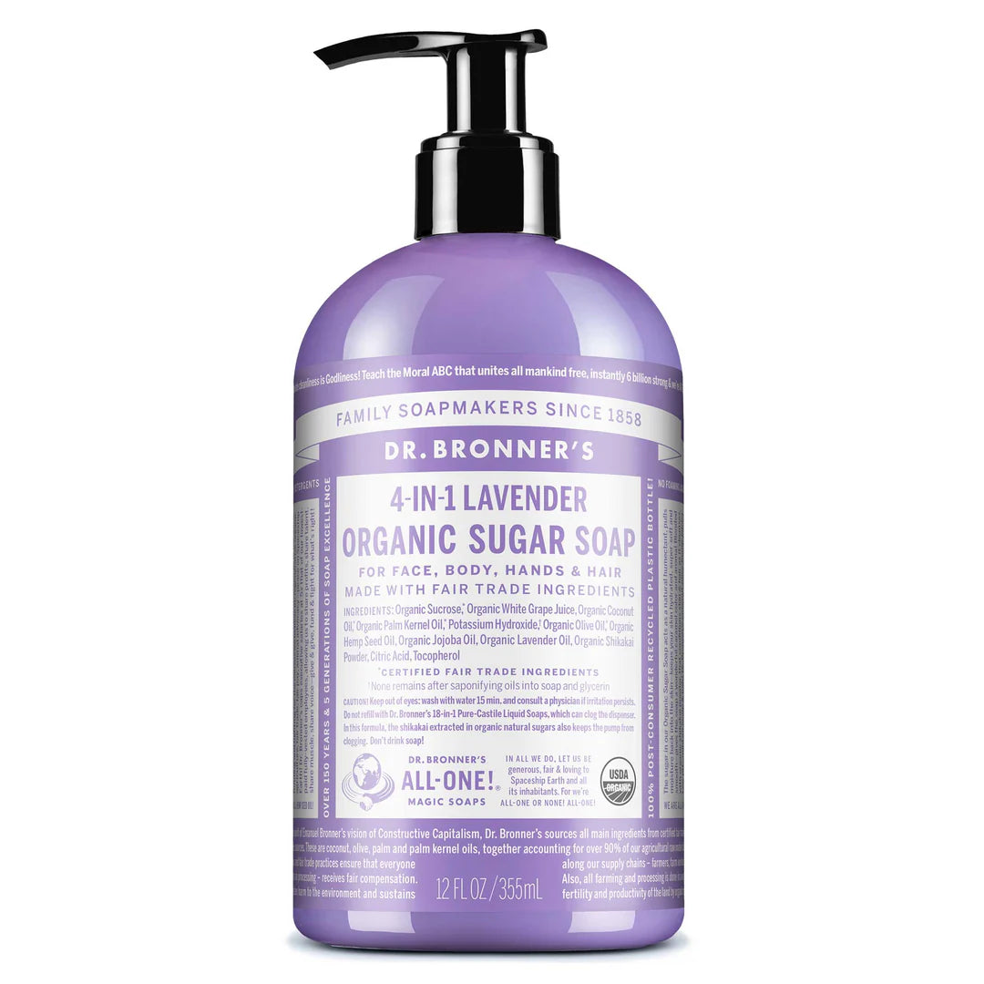 Dr. Bronner's ORGANIC SUGAR Hand Soap w/ Pump - 12oz