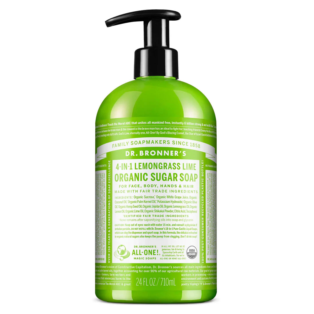 Dr. Bronner's ORGANIC SUGAR Hand Soap w/ Pump - 12oz