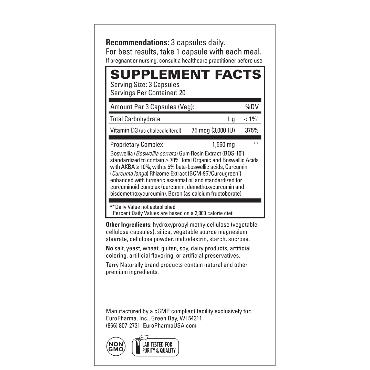 Terry Naturally HEALTHY KNEES & JOINTS - 60 Capsules
