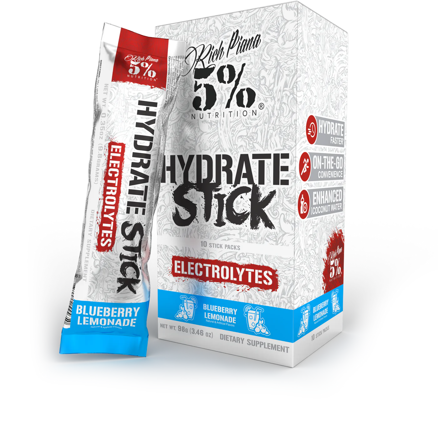 5% Nutrition HYDRATE STICK PACKS - 10ct