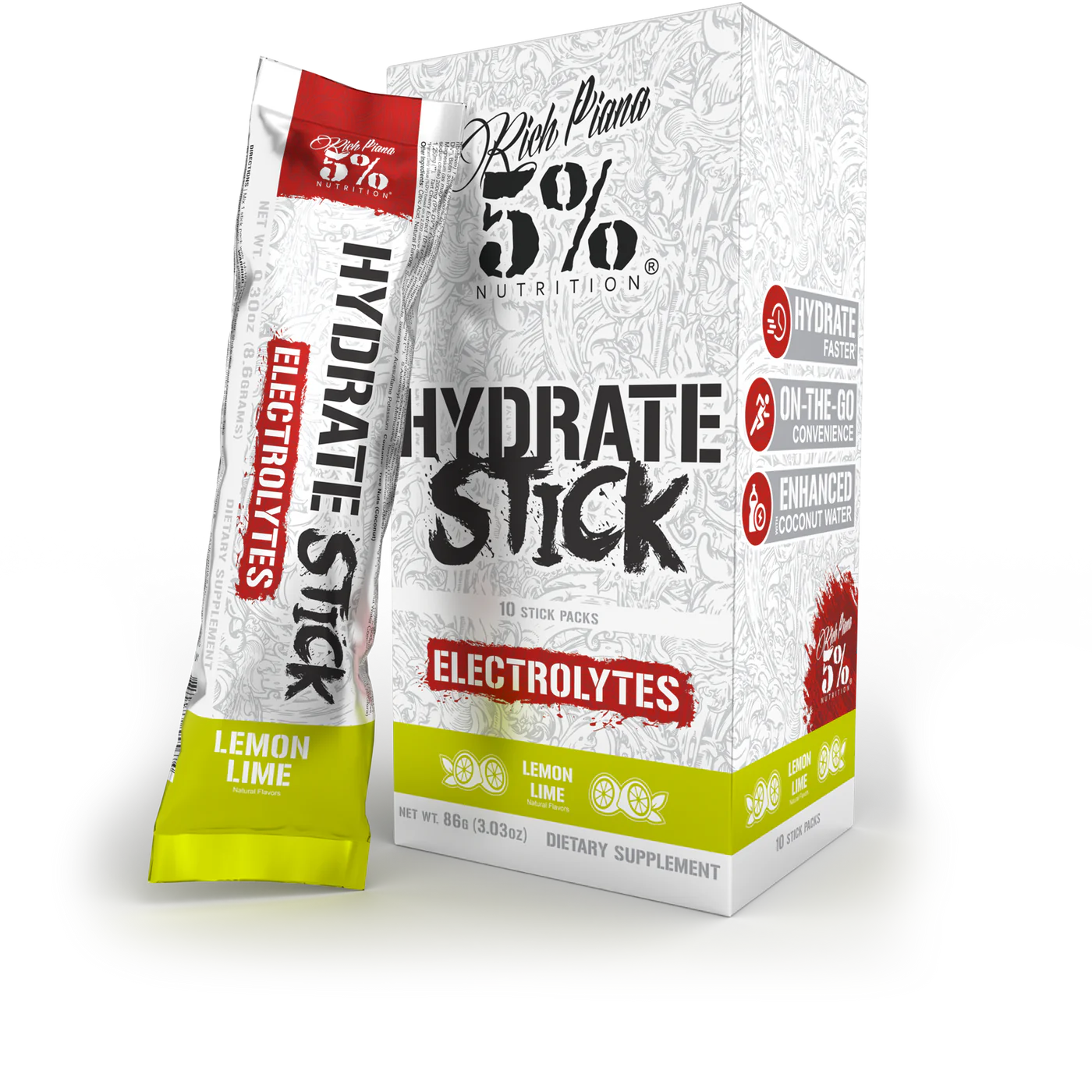 5% Nutrition HYDRATE STICK PACKS - 10ct