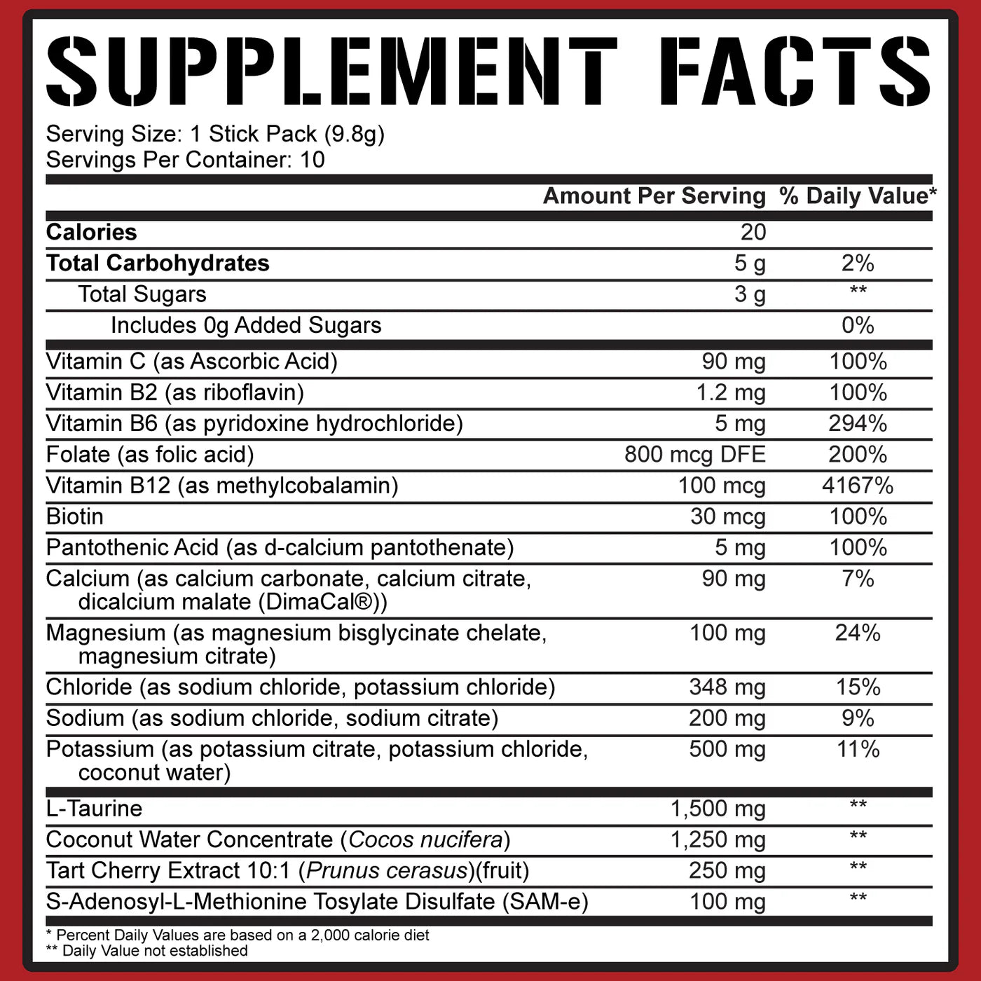 5% Nutrition HYDRATE STICK PACKS - 10ct