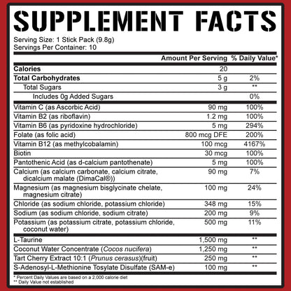 5% Nutrition HYDRATE STICK PACKS - 10ct
