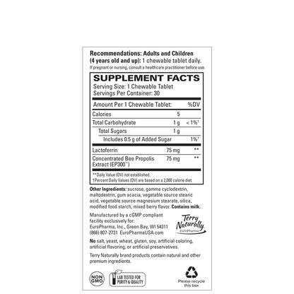 Terry Naturally LACTOFERRIN - 30 Chewable Tablets
