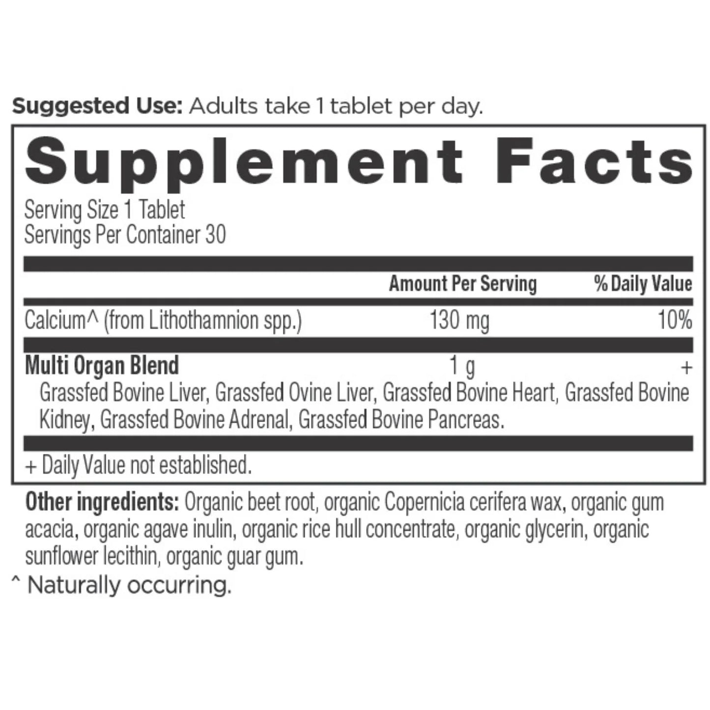 Ancient Nutrition ONCE DAILY ORGANS - 30 Tablets