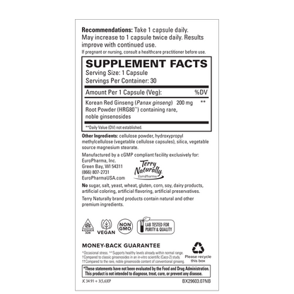 Terry Naturally RED GINSENG HRG80 ENERGY