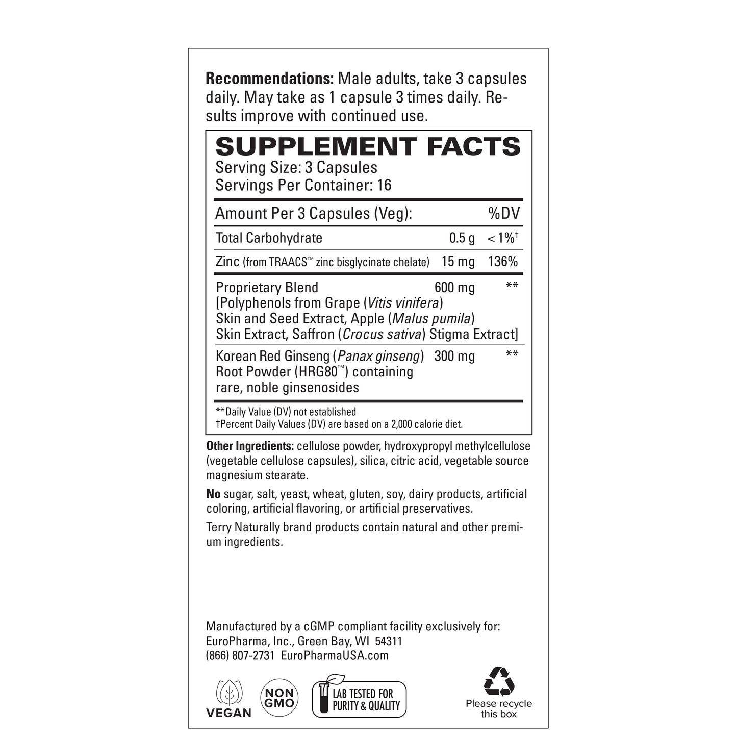 Terry Naturally RED GINSENG HRG80 ENERGY
