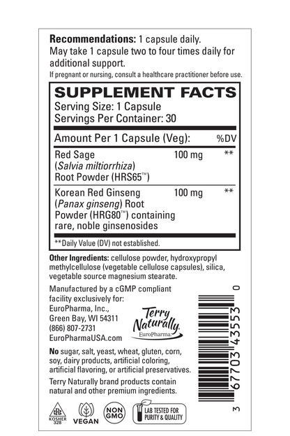Terry Naturally RED SAGE PLUS - 30 Capsules