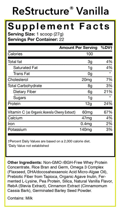 RNA Reset ReStructure PROTEIN Powder - VANILLA 22 Servings