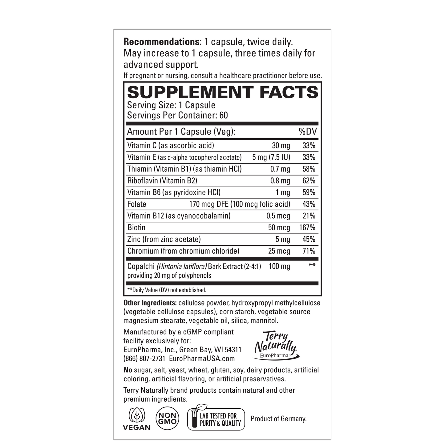 Terry Naturally SUCONTRAL D EUROPHARMA - 60 Capsules