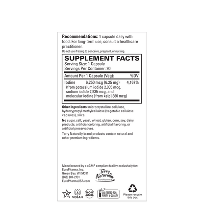 Terry Naturally TRI IODINE 6.25MG - 90 Capsules