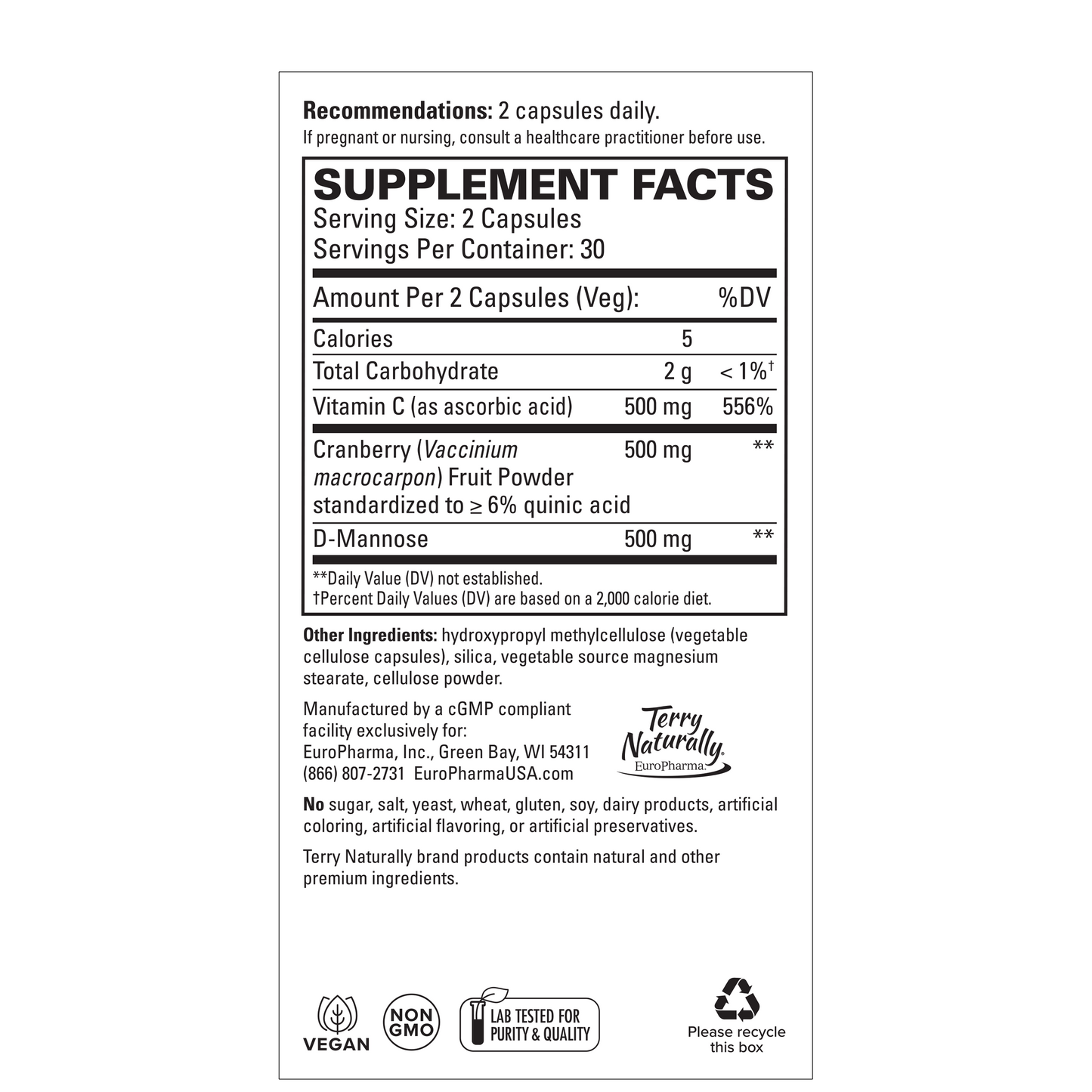 Terry Naturally URINARY TRACT INTENSIVE SUPPORT - 60 Capsules